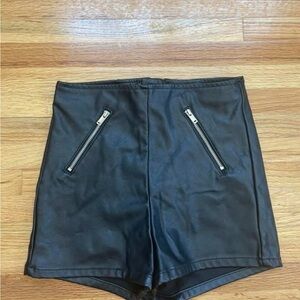 Black Zippered Women's Shorts